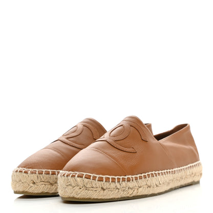 Chanel Calfskin CC Espadrilles 41 Light Brown 3 of 10