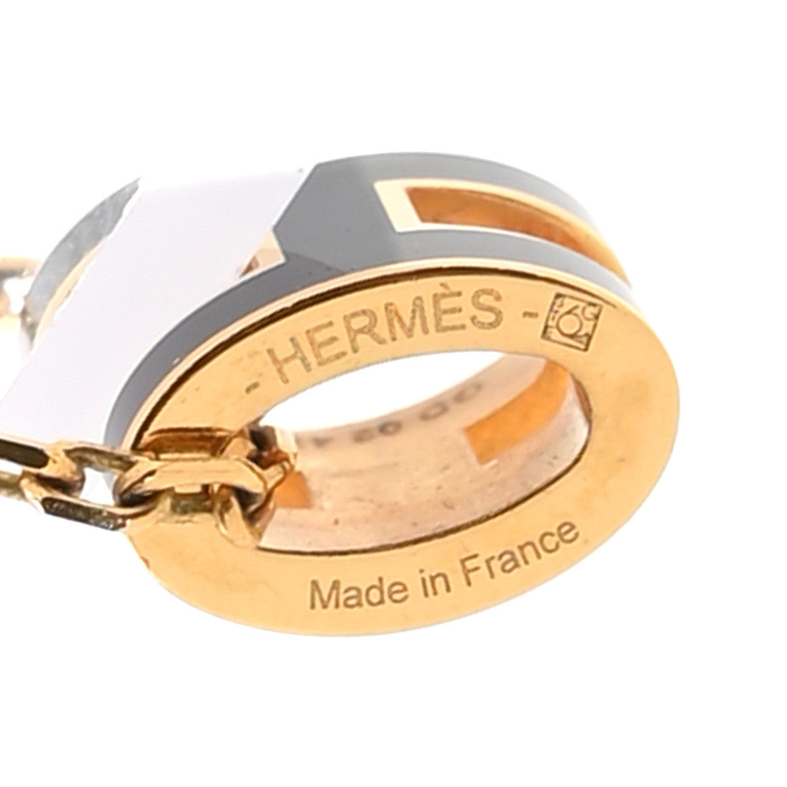 Lacquered Gold Mini Pop H Pendant Necklace Black