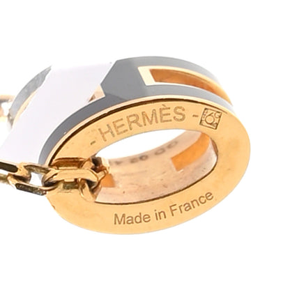 Hermes Lacquered Gold Mini Pop H Pendant Necklace Black 5 of 6