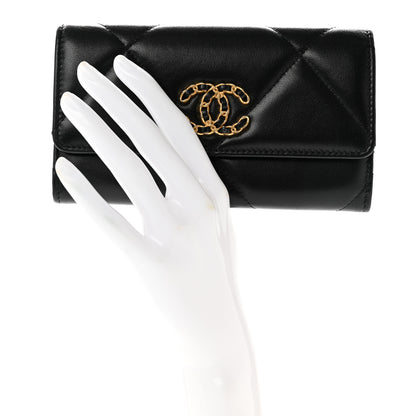 Chanel Lambskin Quilted Chanel 19 Flap Wallet Black 2 of 8