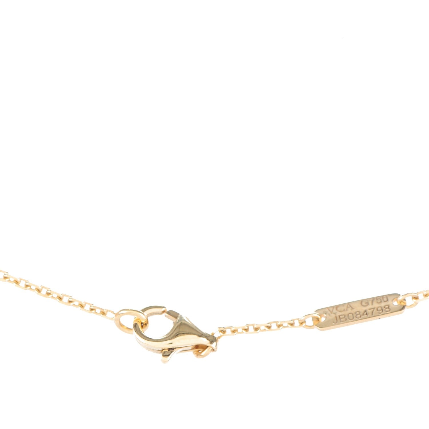 Van Cleef & Arpels 18K Yellow Gold Mother of Pearl Vintage Alhambra Pendant Necklace 4 of 4