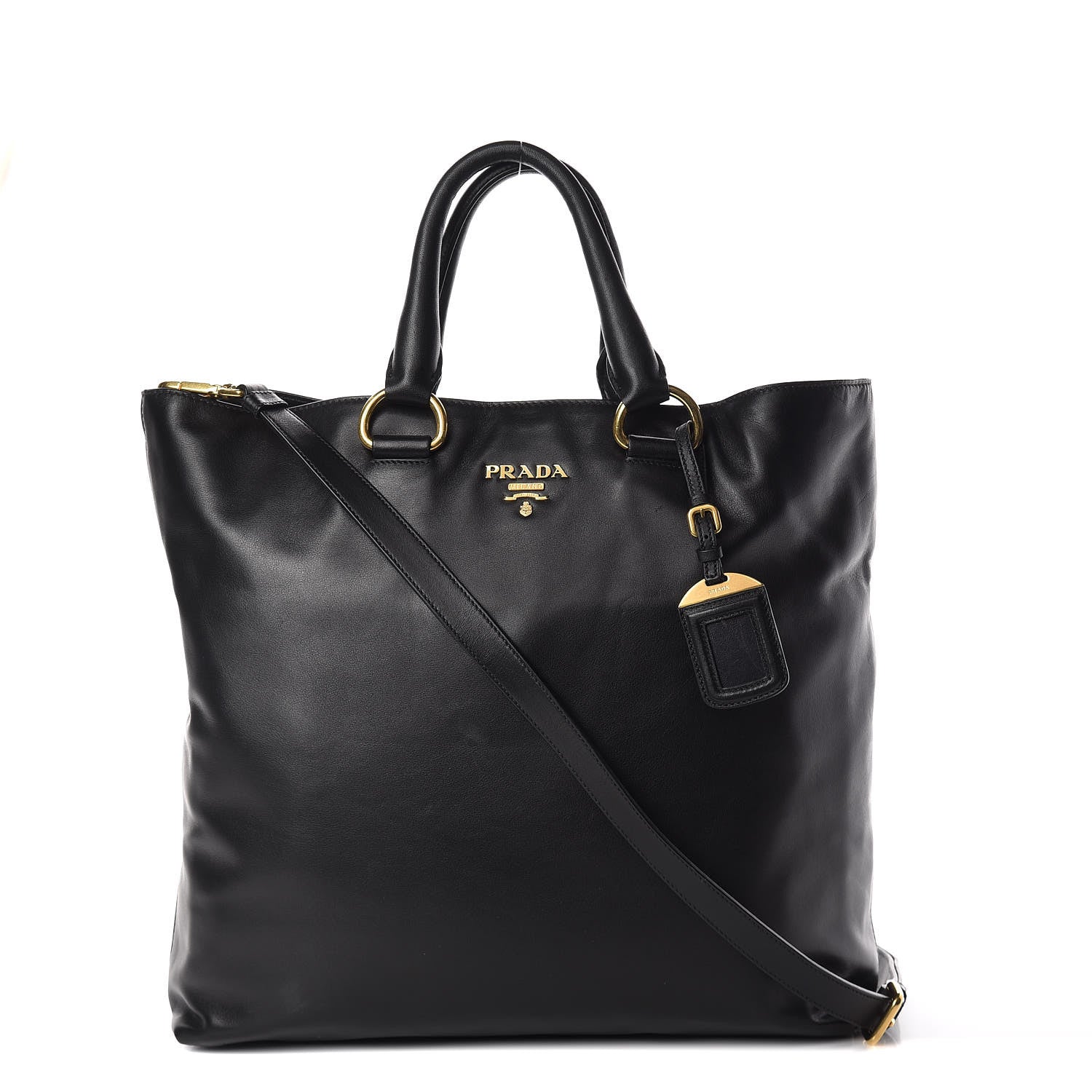 Prada Soft Calf Shopping Tote Black 1 of 13