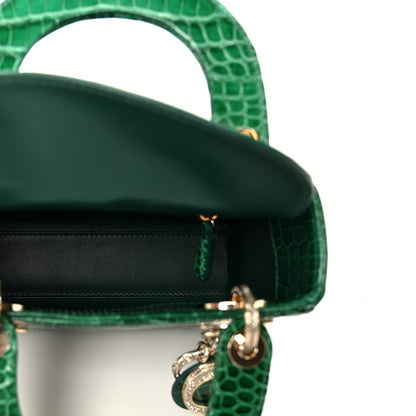 Christian Dior Crocodile Crystal Mini Lady Dior Green 5 of 10