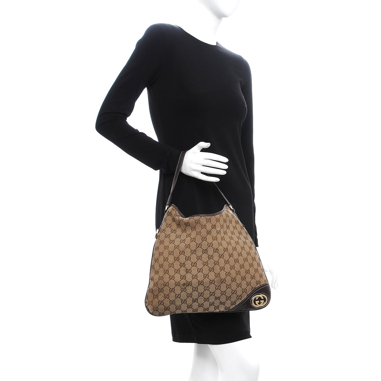 Monogram Medium New Britt Hobo Dark Brown
