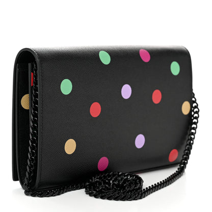 Saint Laurent Grain De Poudre Monogram Chain Wallet Black Confetti 3 of 11