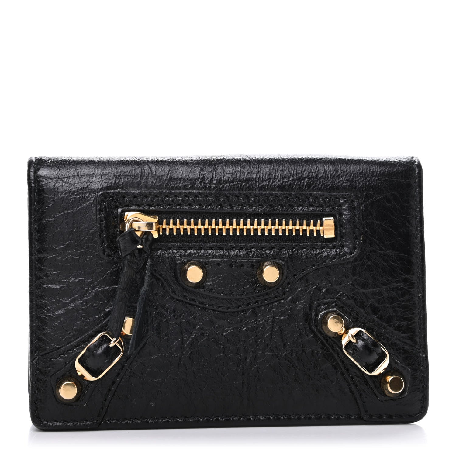 Balenciaga Agneau Classic Gold Hardware Card Case Black 1 of 6