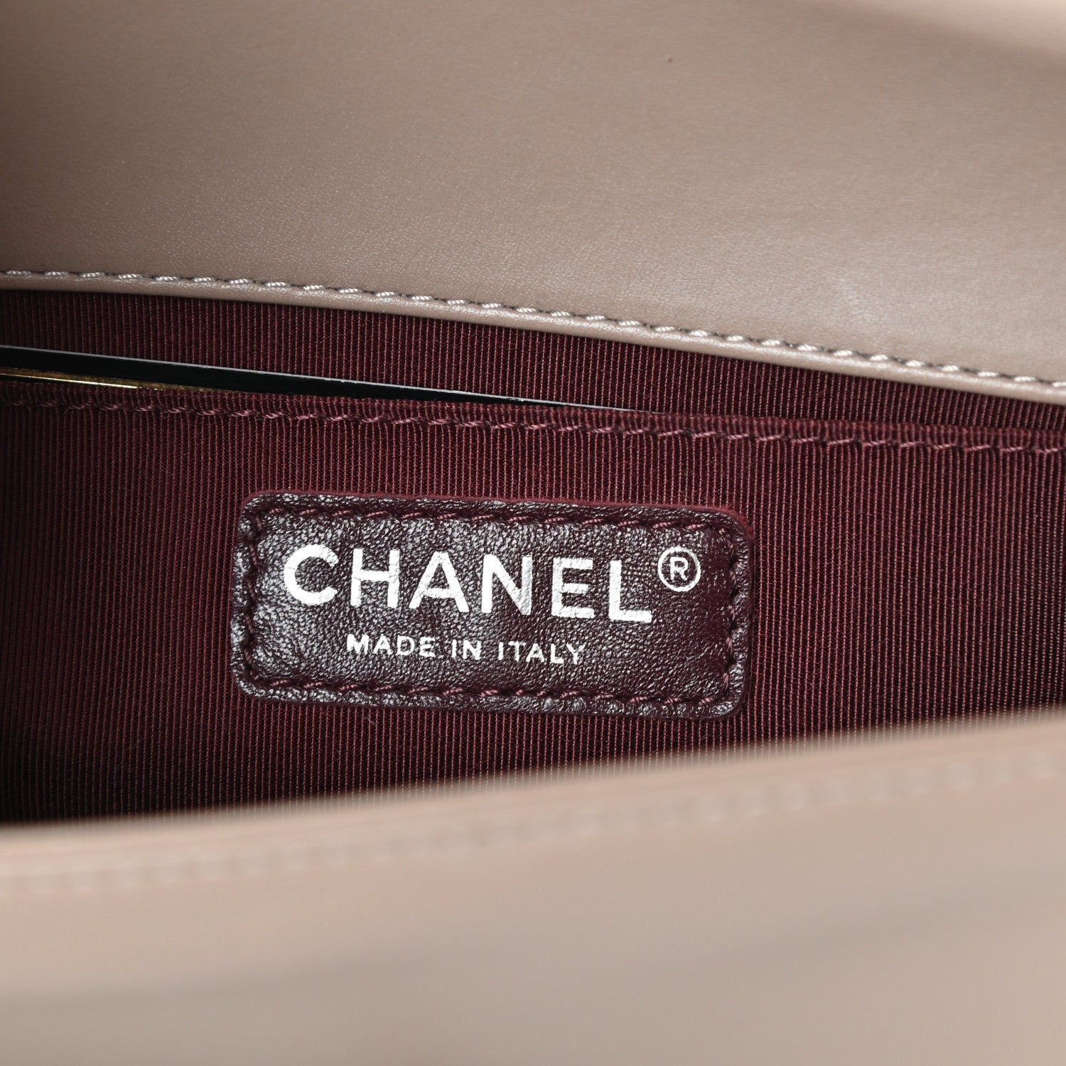 Chanel Calfskin Chevron Quilted Small Boy Flap Taupe 6 of 10