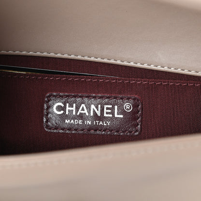 Chanel Calfskin Chevron Quilted Small Boy Flap Taupe 6 of 10