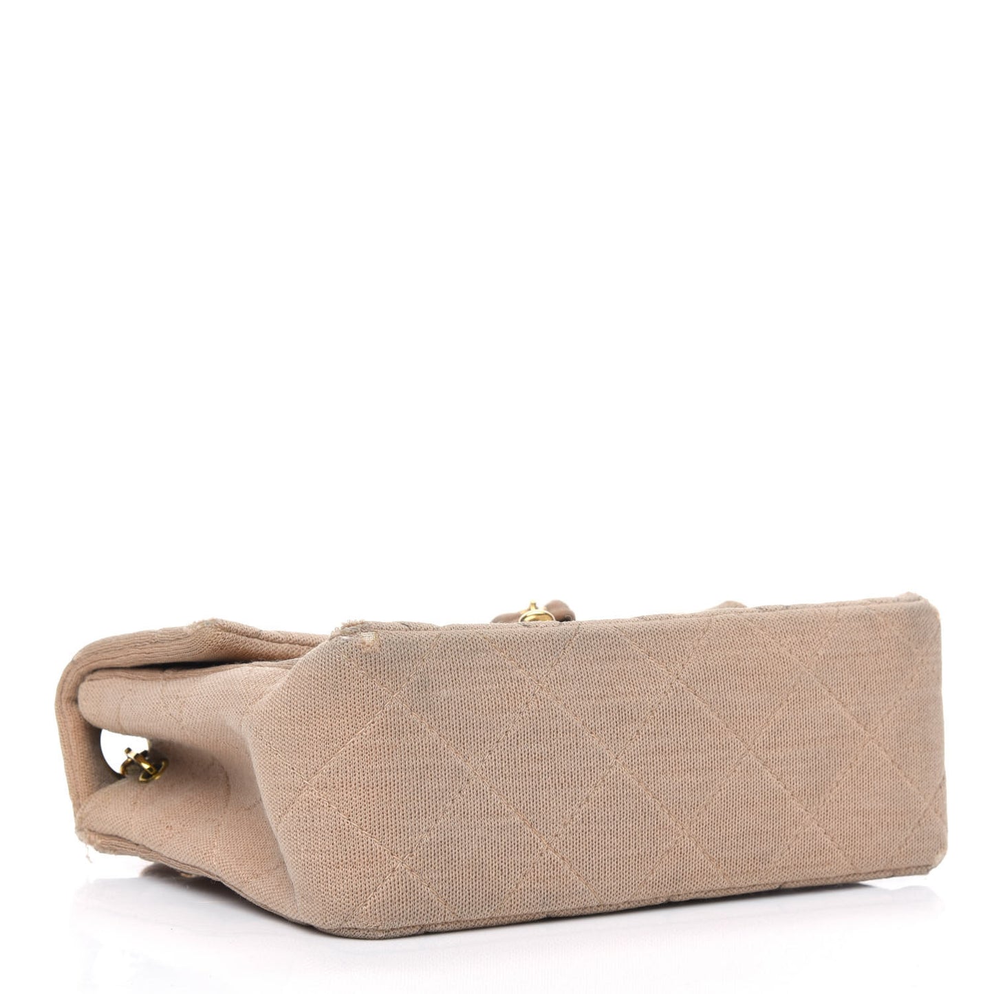 Jersey Quilted Mini Square Flap Beige