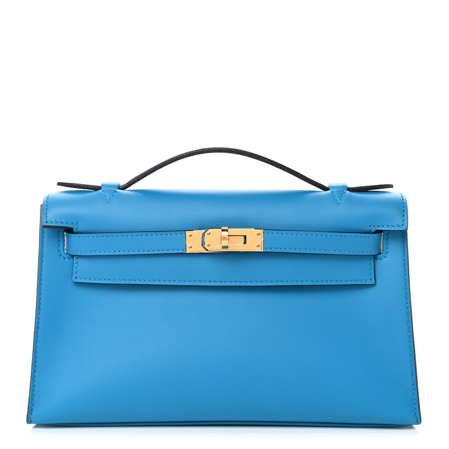 Hermes Swift Kelly Pochette Clutch Bleu Zanzibar 1 of 9