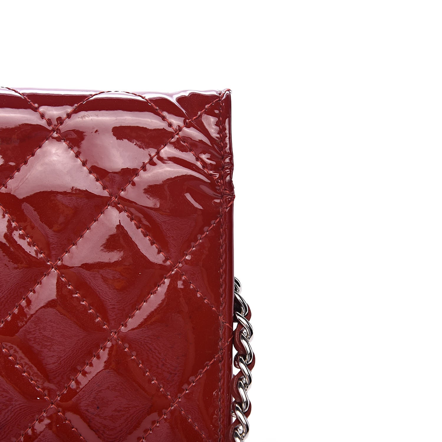 Chanel Patent Quilted Brilliant Wallet On Chain WOC Red 15 of 16