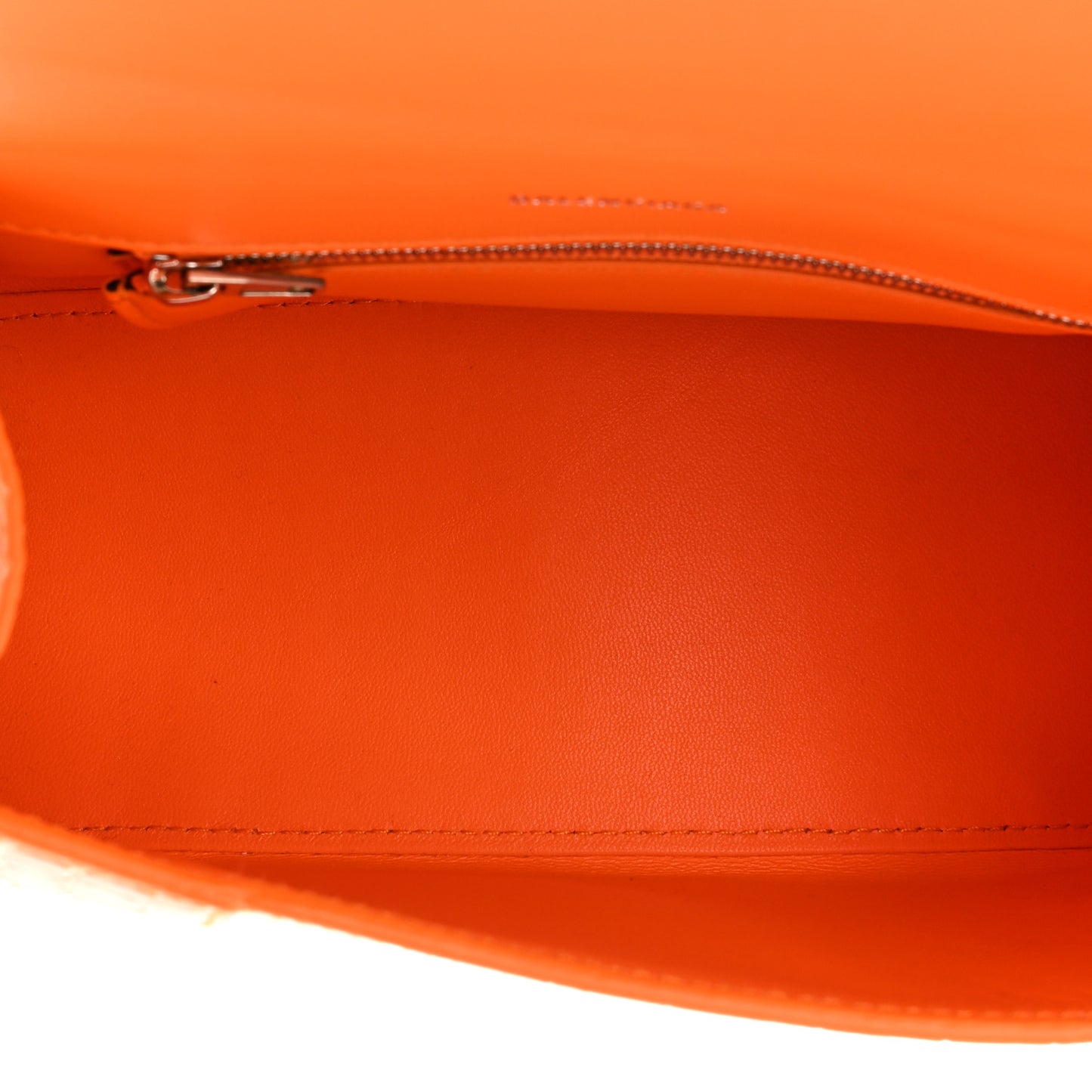 Shiny Calfskin Crocodile Embossed Small Hourglass Top Handle Bag Pop Orange