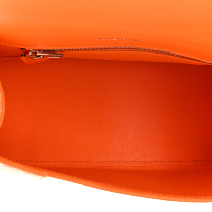 Balenciaga Shiny Calfskin Crocodile Embossed Small Hourglass Top Handle Bag Pop Orange 5 of 15