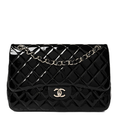 Chanel Patent Quilted Jumbo Double Flap Black 1 of 11