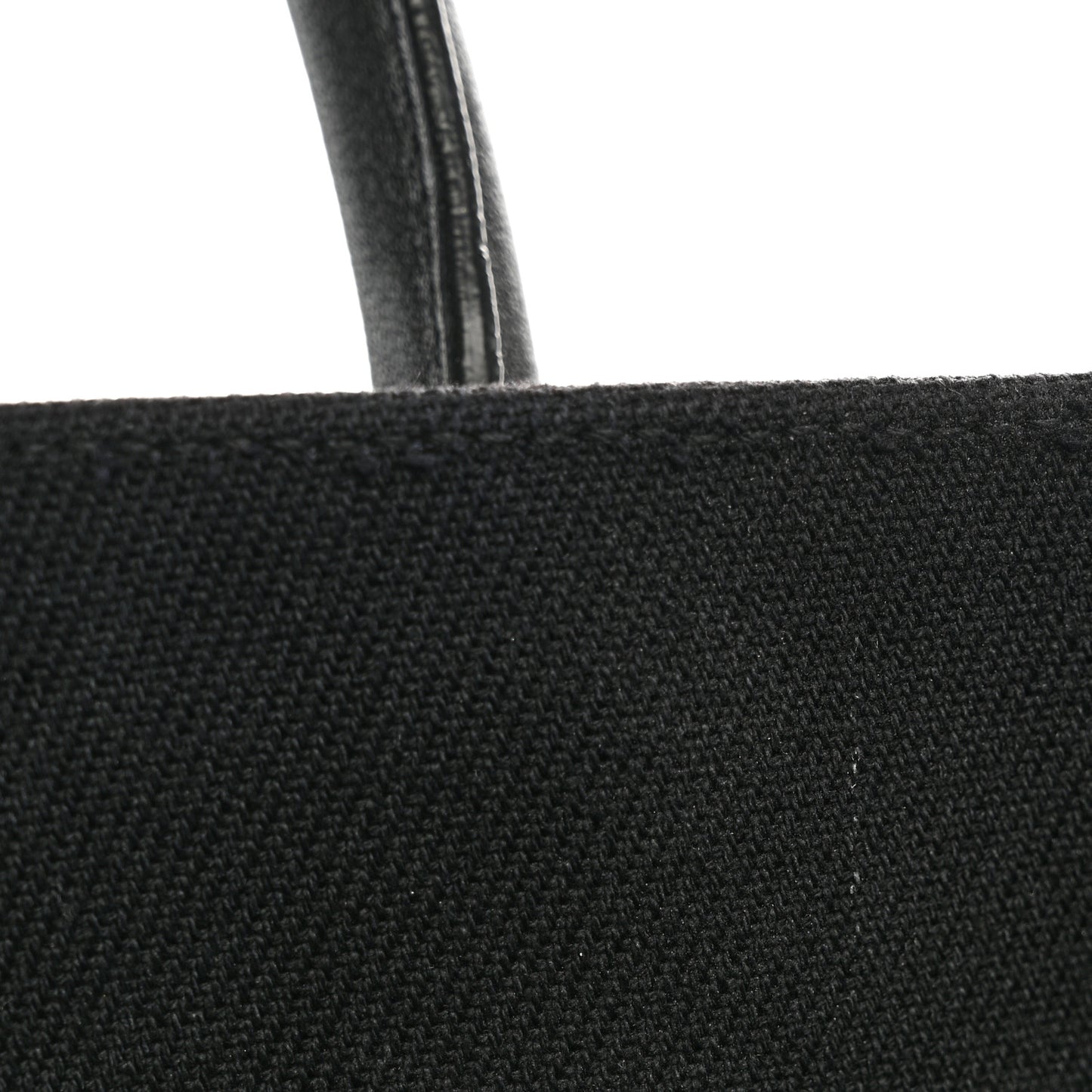 Linen Calfskin Rive Gauche North South Tote Black