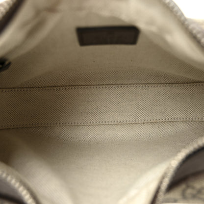 Gucci GG Supreme Monogram Textured Calfskin Web Small Attache Shoulder Bag Beige Ebony New Acero 5 of 10