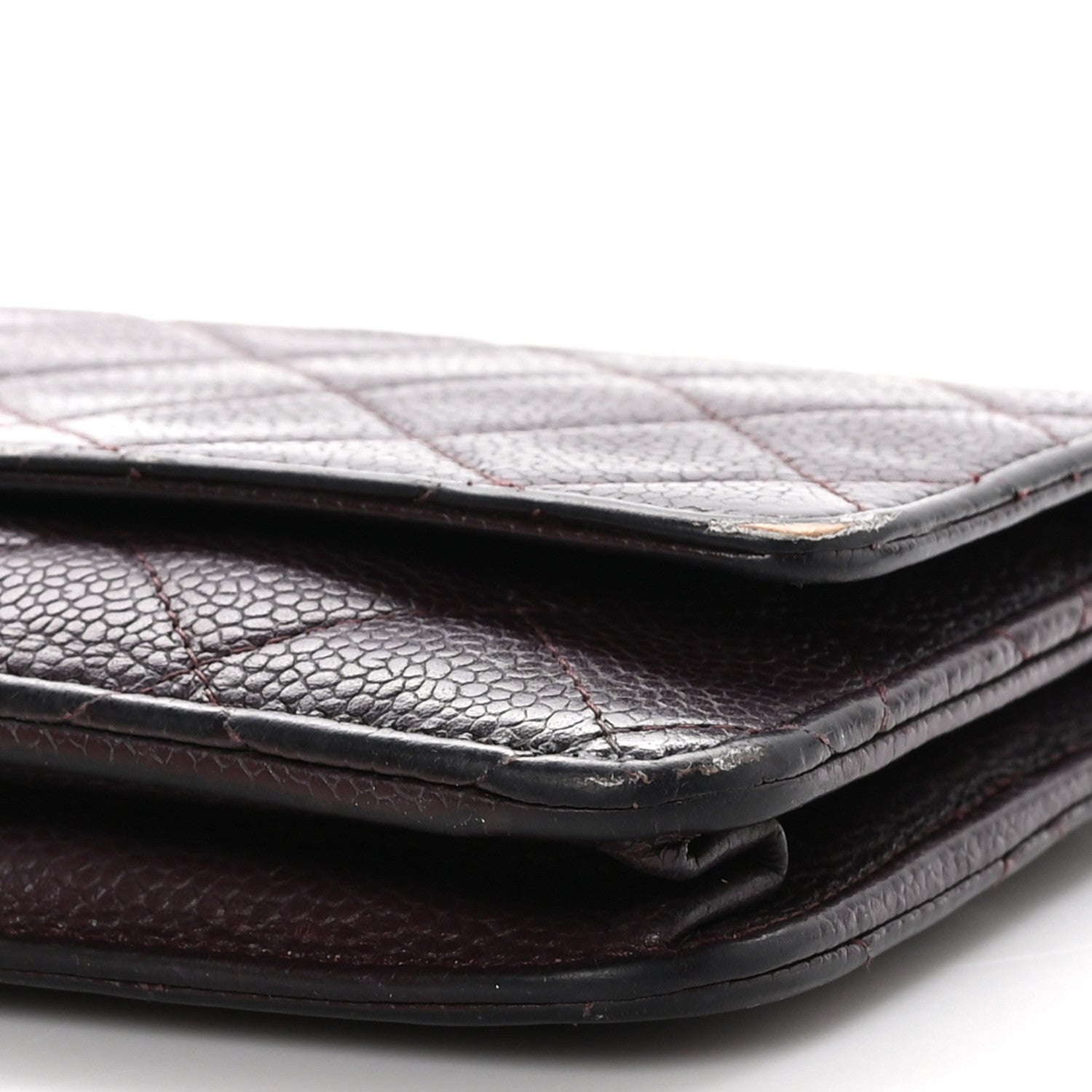 Chanel Caviar Quilted Wallet on Chain WOC Burgundy 11 of 14