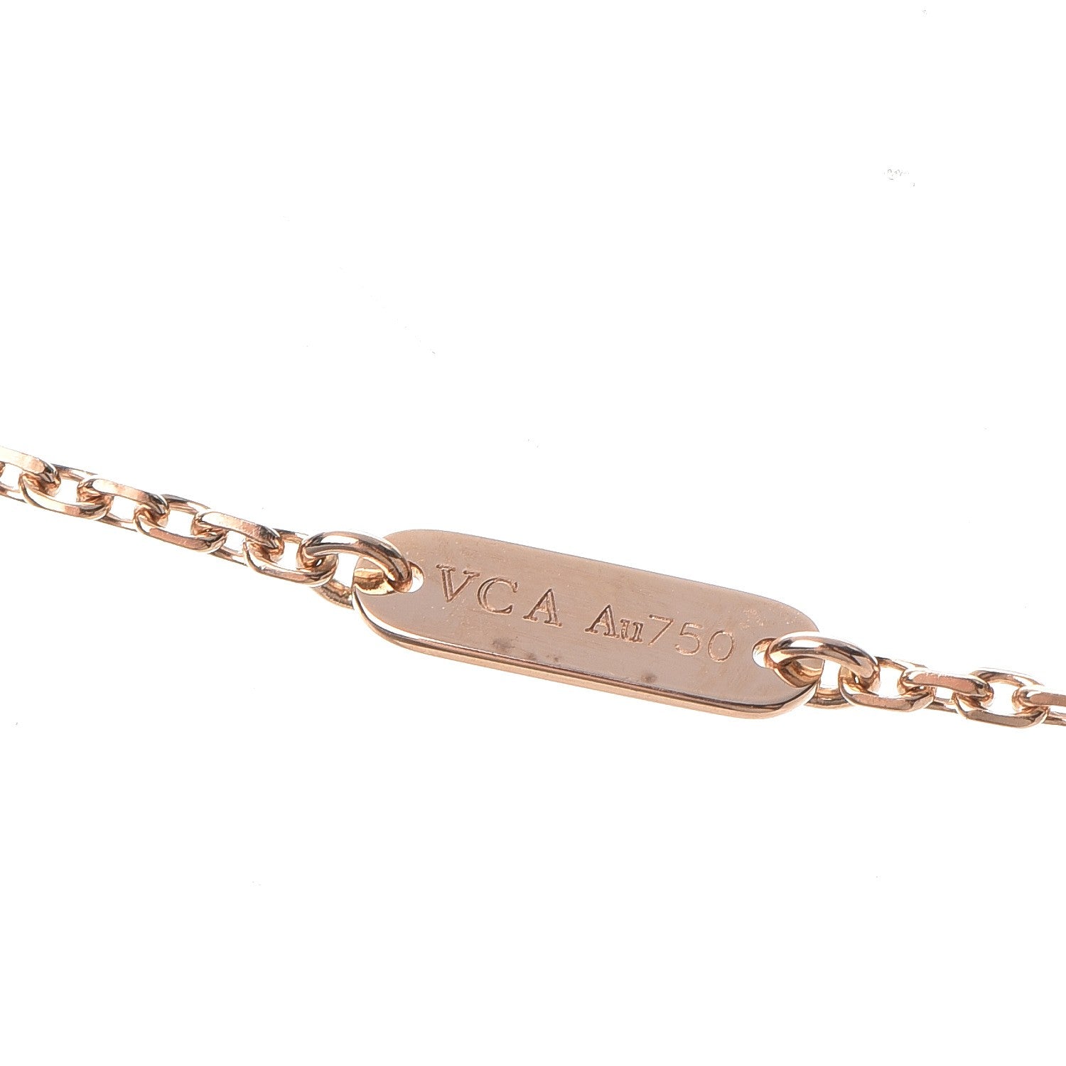 Van Cleef & Arpels 18K Rose Gold Diamond Mother of Pearl Vintage Alhambra Pendant Necklace 6 of 8