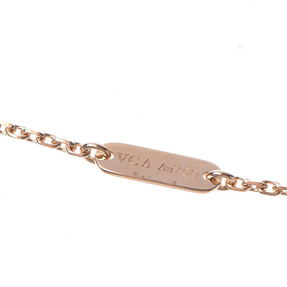 Van Cleef & Arpels 18K Rose Gold Diamond Mother of Pearl Vintage Alhambra Pendant Necklace 6 of 8