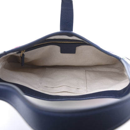 Gucci Canvas Flora Medium Jackie Hobo Blue Agata 5 of 12