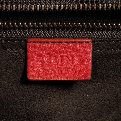Celine Pebbled Leather Mini Luggage Bag Red 6 of 9