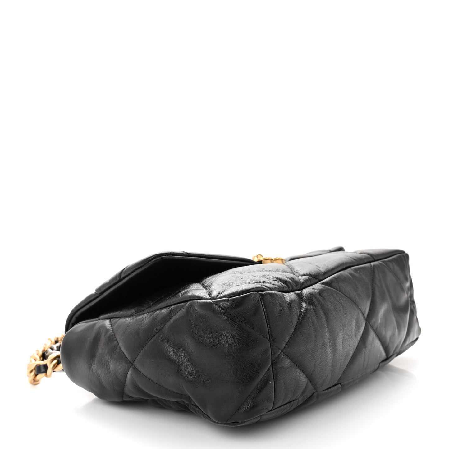 Goatskin Quilted Large Chanel 19 Flap Black