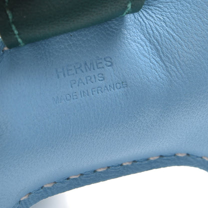 Hermes Milo Lambskin Grigri Rodeo Horse Bag Charm PM Celeste Malachite Craie 3 of 4