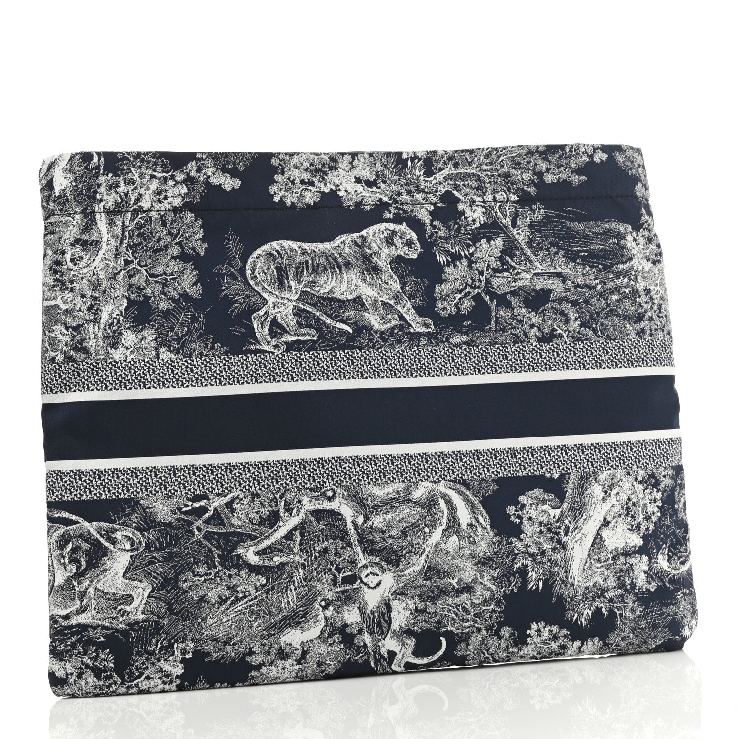 Christian Dior Embroidered Toile De Jouy Diortravel Zipped Pouch Blue 3 of 8