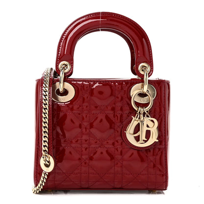 Christian Dior Patent Cannage Mini Lady Dior Red 1 of 10