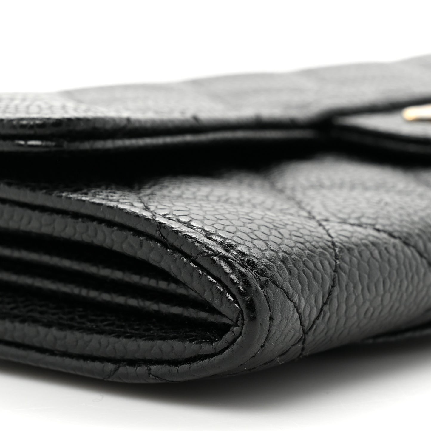 Caviar Quilted Large Flap Wallet Black