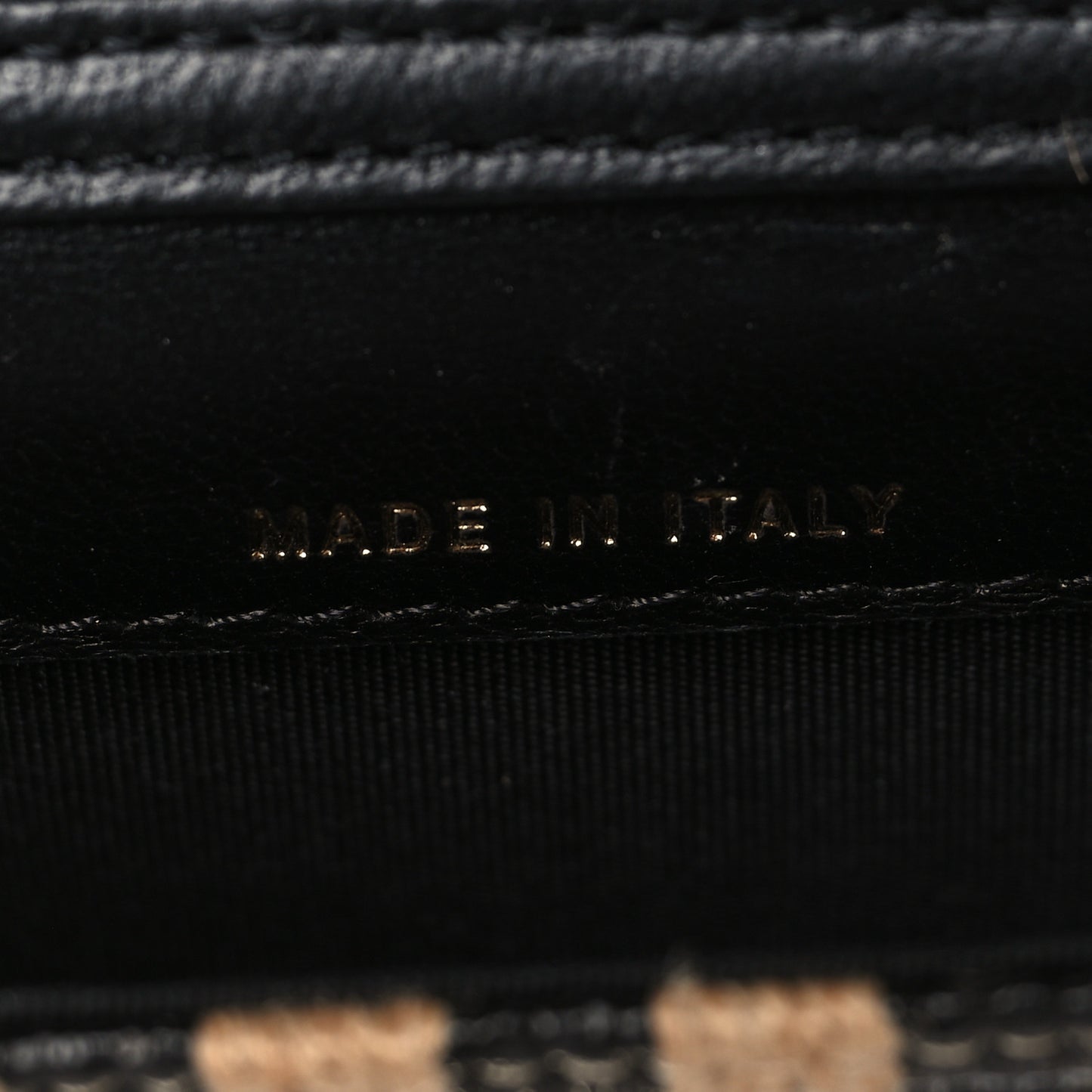 Raffia Jute Striped Belt Bag Black Beige