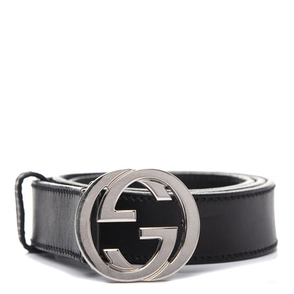 Gucci Calfskin Interlocking G Belt 85 34 Black 1 of 12
