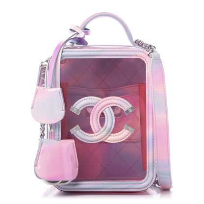 Chanel PVC Patent Calfskin Patent Lambskin Vertical Vanity Case Pink 1 of 11