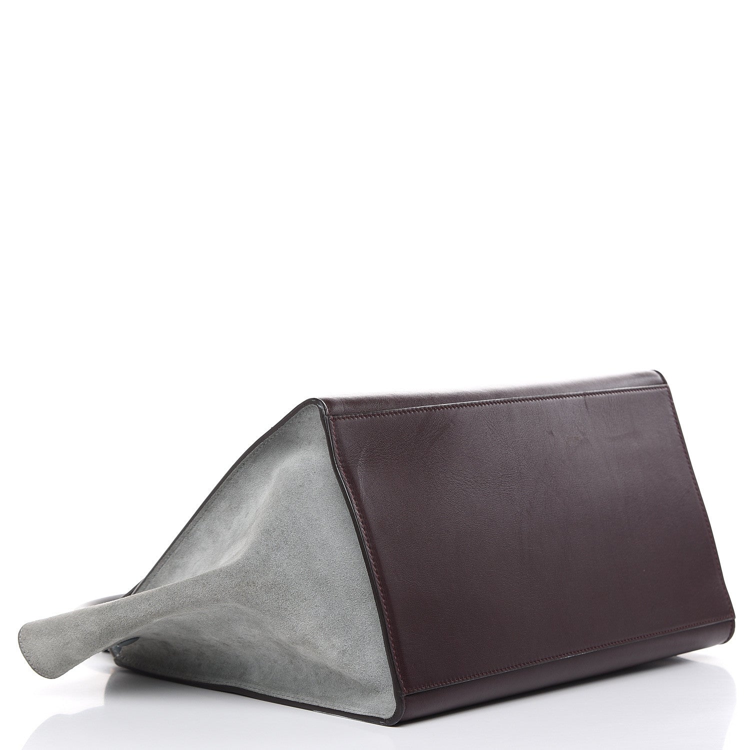 Celine Calfskin Suede Large Tri-Color Trapeze Dark Grey 4 of 17