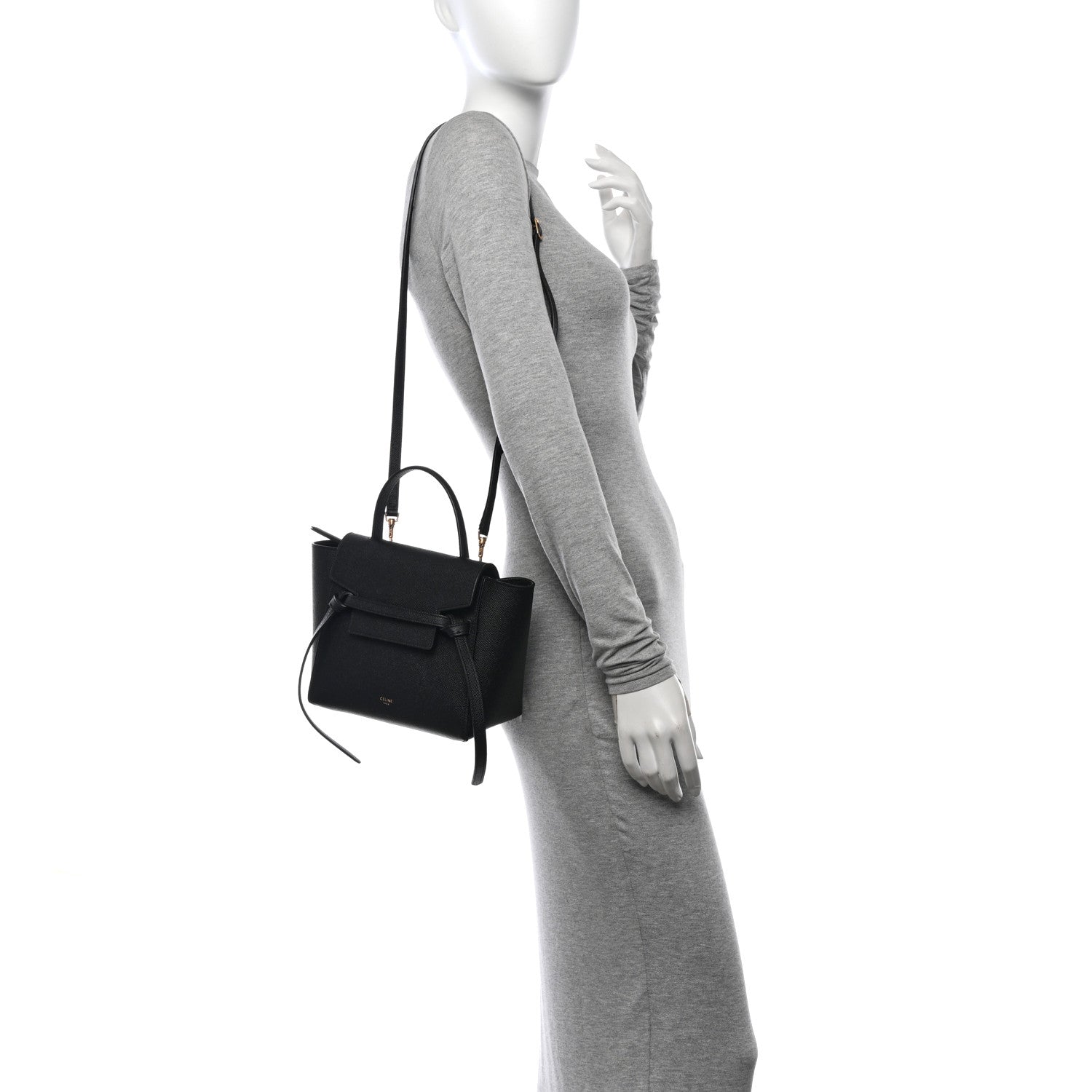 Celine Grained Calfskin Nano Belt Bag Black 2 of 12