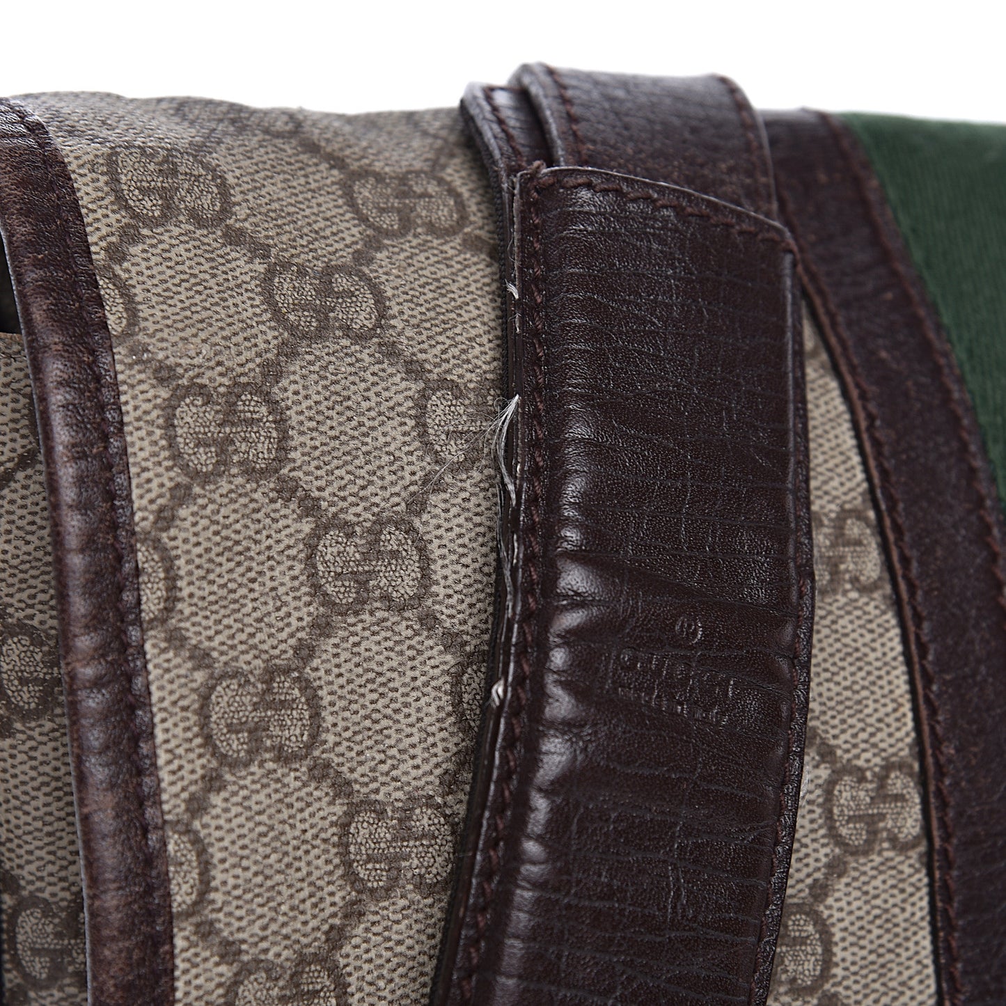 GG Plus Monogram Web Large Flap Messenger Bag Beige Dark Brown