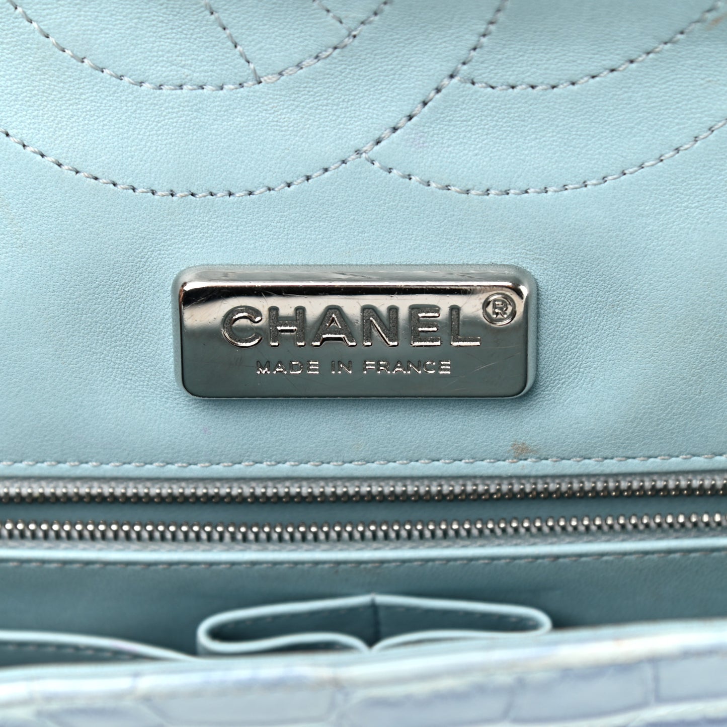 Alligator Ombre Jumbo Double Flap Blue