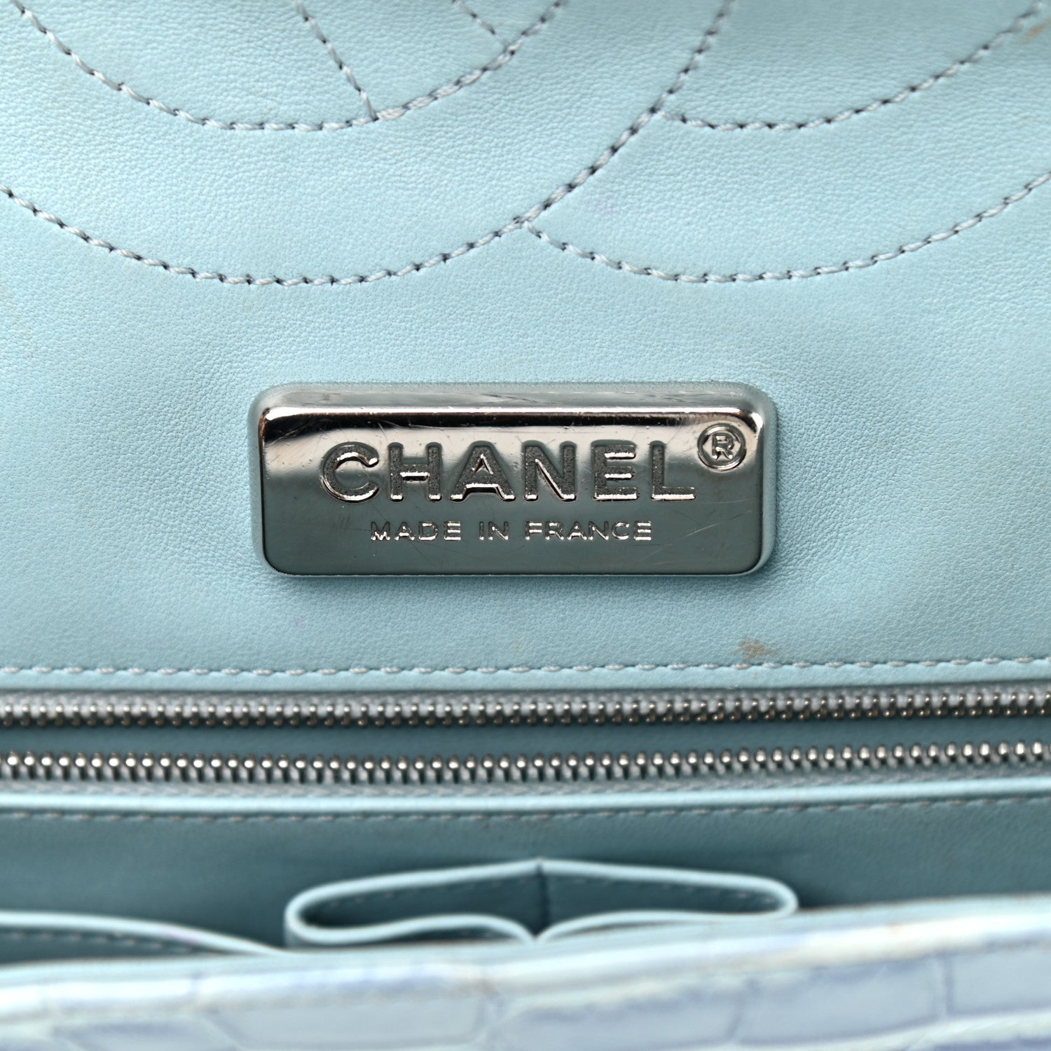 Chanel Alligator Ombre Jumbo Double Flap Blue 6 of 17