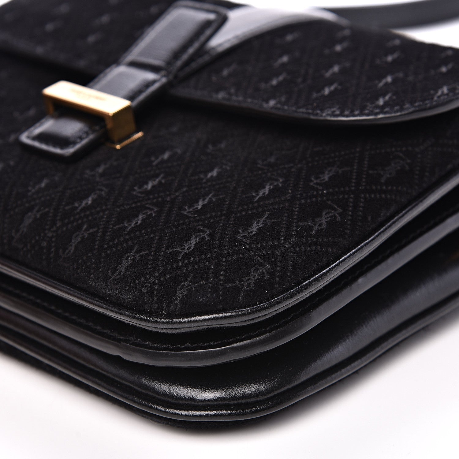 Saint Laurent Suede All-Over Monogram Small Le Monogramme Satchel Black 8 of 10