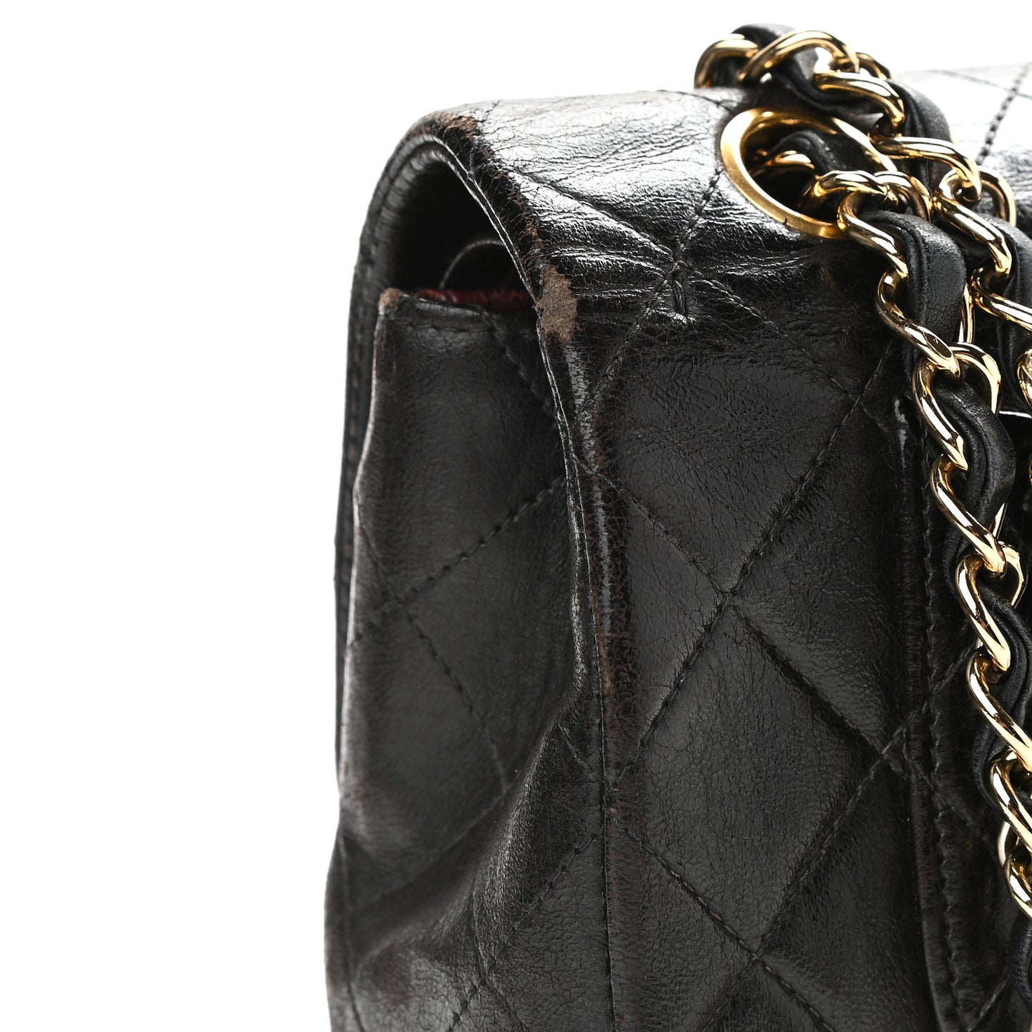 Lambskin Quilted Small Double Flap Black