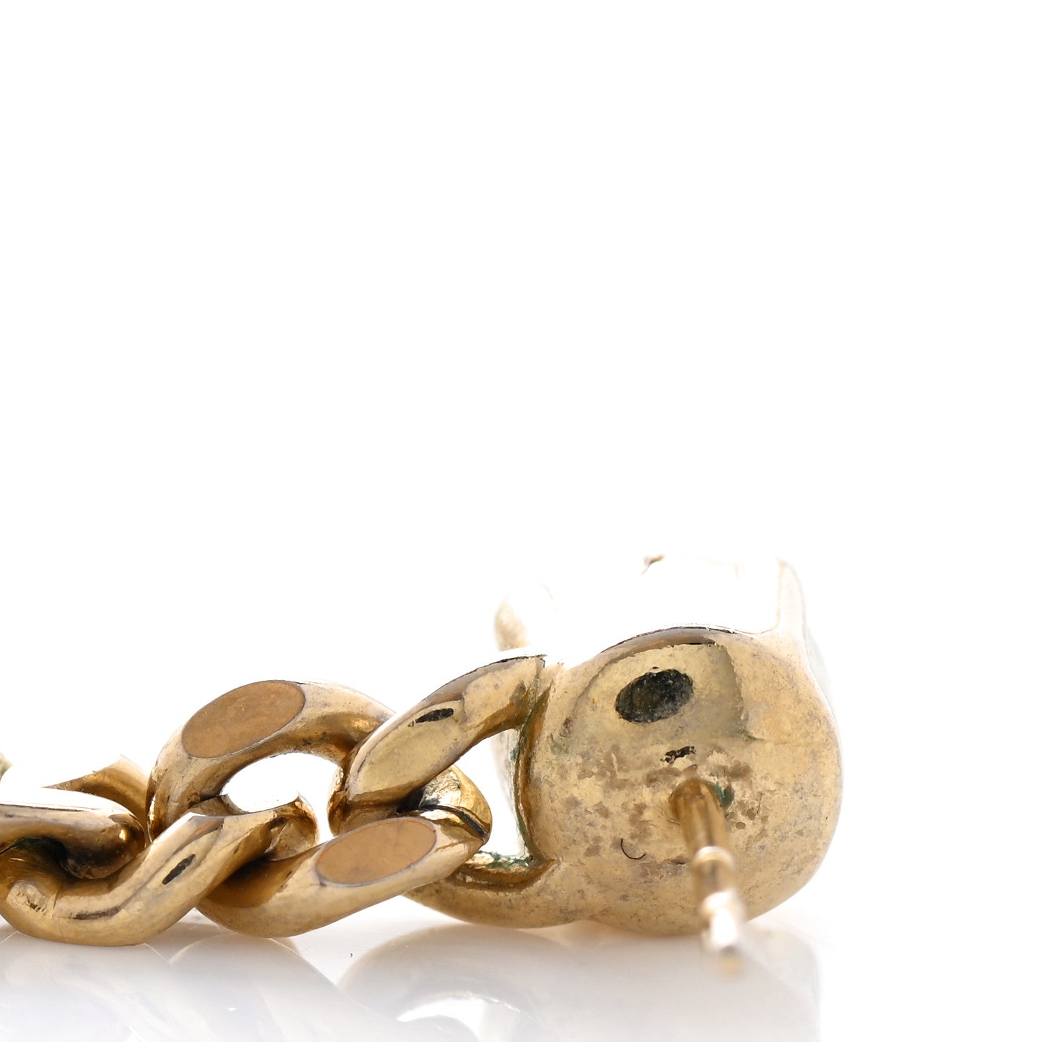 Gucci Metal Pearl Double G Earrings Gold 4 of 5