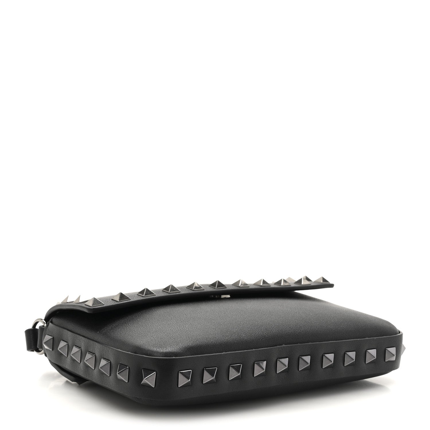 Valentino Garavani Grainy Calfskin Rockstud Crossbody Pouch Black 4 of 9