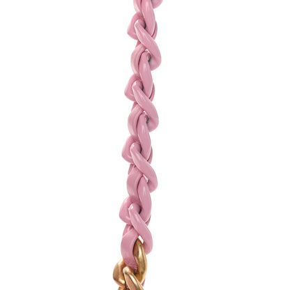 Chanel Lambskin Resin Quilted Wallet On Chain WOC Dark Pink 10 of 14