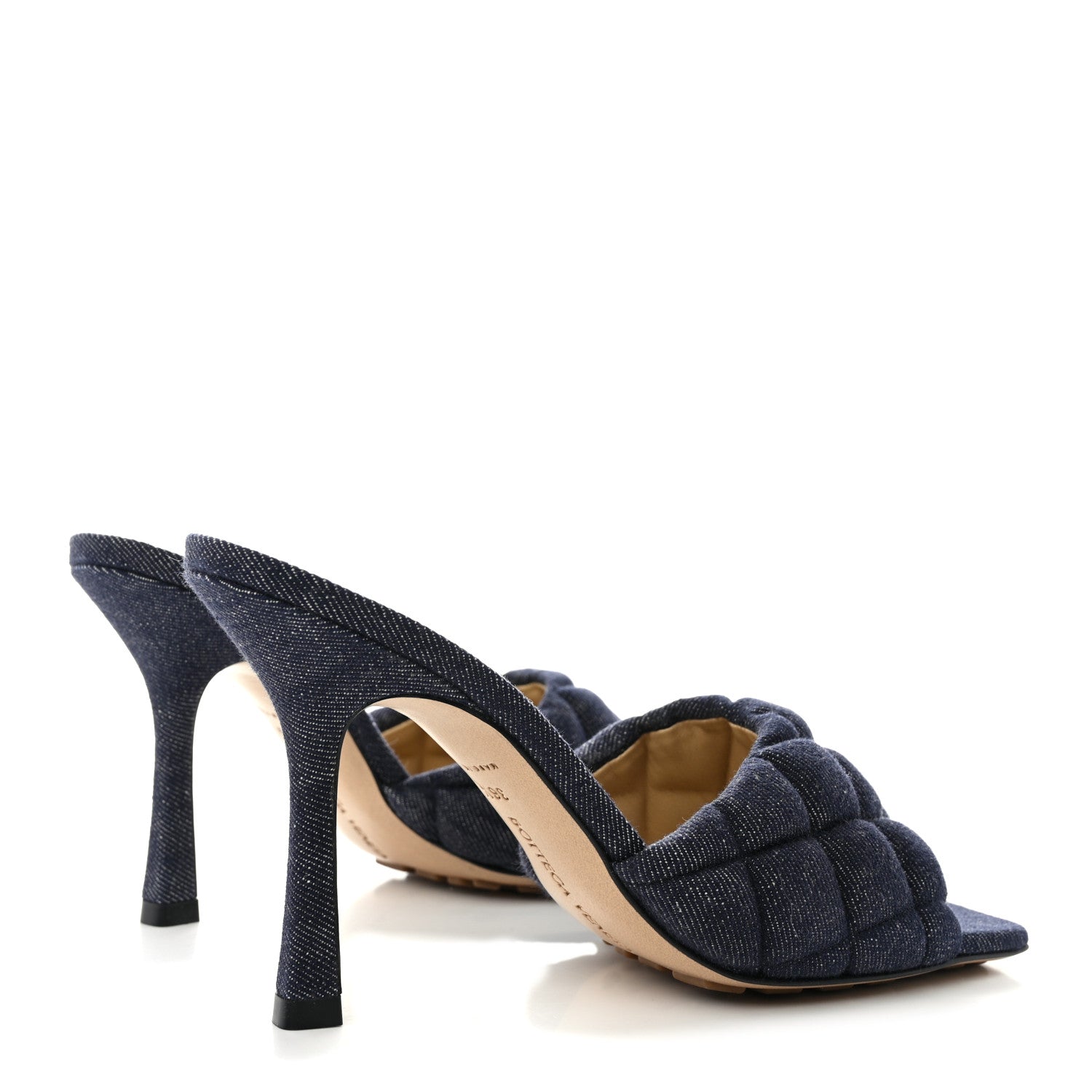 Bottega Veneta Denim Matelasse Padded Mule Sandals 36.5 Indigo 4 of 9