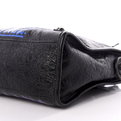 Balenciaga Agneau Arena Graffiti All Over Classic Hardware S City Black Bleu Violet 6 of 8