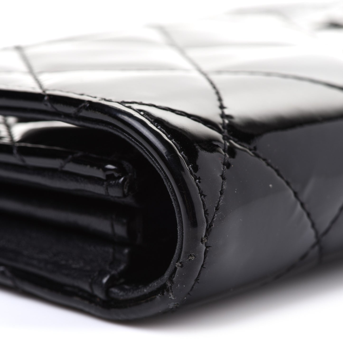 Patent CC Large Gusset Flap Wallet Black