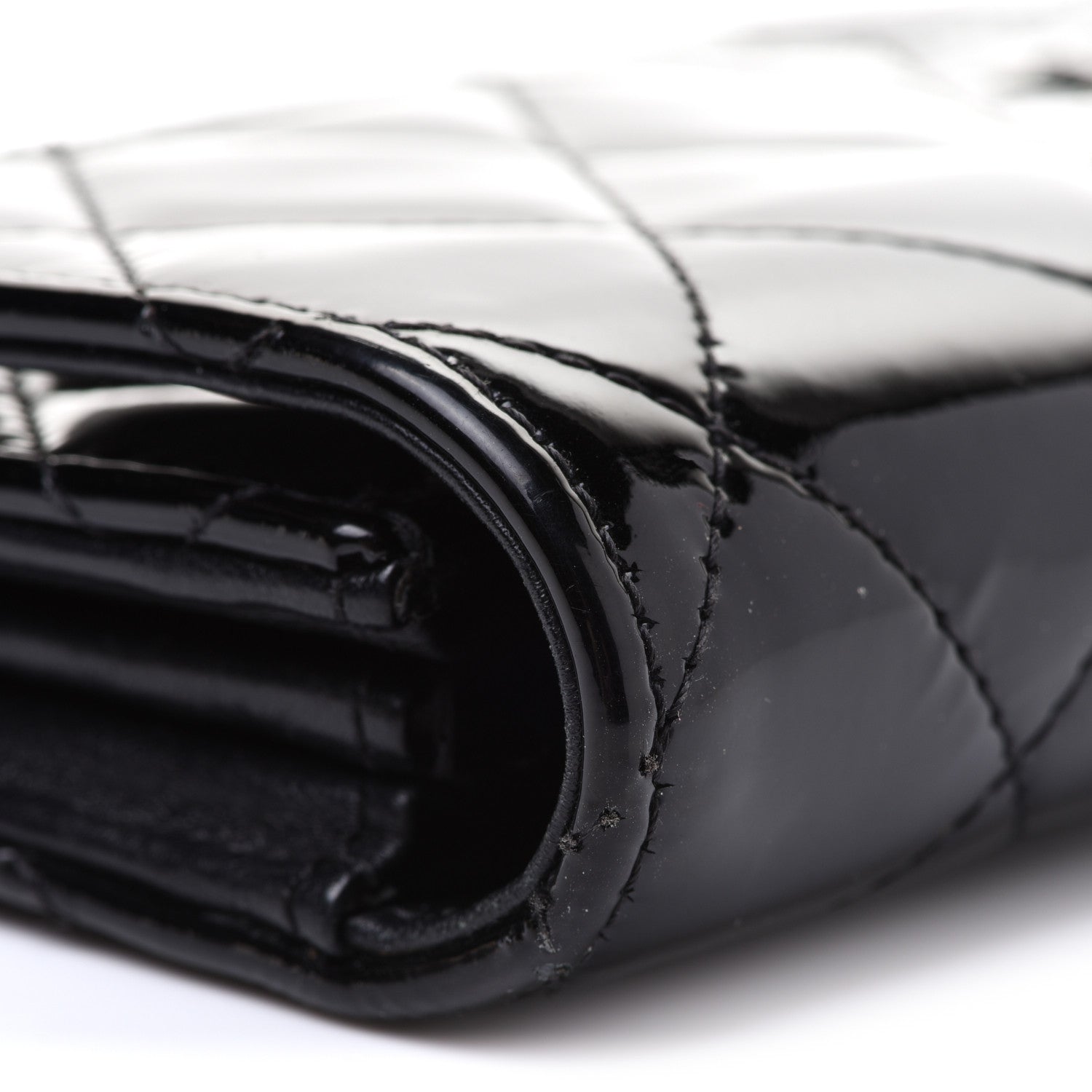Chanel Patent CC Large Gusset Flap Wallet Black 12 of 15