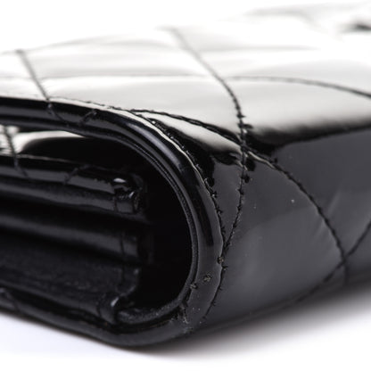 Chanel Patent CC Large Gusset Flap Wallet Black 12 of 15