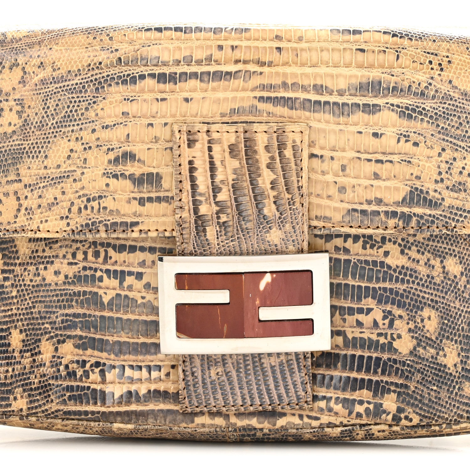 Fendi Iridescent Lizard Baguette Natural Multicolor 7 of 11