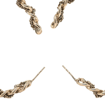 Chanel Metal CC Turnlock Chain Hoop Earrings Gold 3 of 4